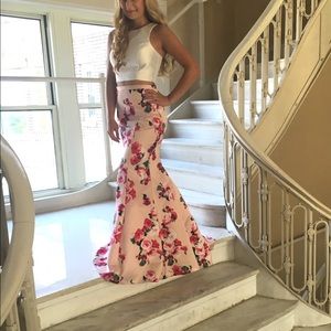 Two piece floral prom dress, worn once